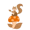 squirrel on a mushroom