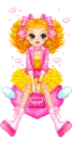 doll sitting on a heart
