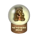 November bear snow globe