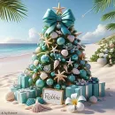 Robbie Christmas tree on the Beach