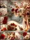 Sleepy Christmas Terrier Puppy In The Snow