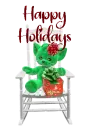 happy holidays cat plushie