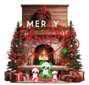 merry christmas fireplace scene