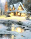 snowy cabin