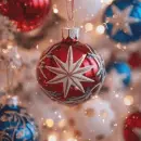 red, white and blue christmas