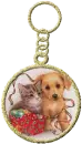 kitten and puppy keyring