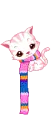 kitty with a long scarf