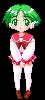 happy anime girl green