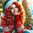 Beautiful Girl at Christmas