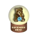 December bear snow globe 
