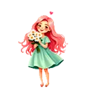 girl with flowers