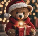 bear holding a present