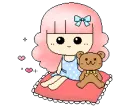 pink doll with a teddy