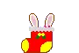 bunny in a stocking