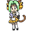 cat girl taking notes