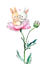 bunnies on a flower