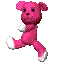 3d pink teddy bear running