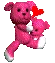 3D pink teddy bear with a toy