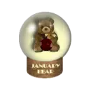January bear snow globe