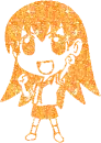 orange girl glitter