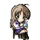 anime girl drinking tea