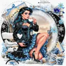 Winter Beautiful woman with hot chocolate