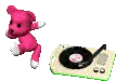 3d dancing pink teddy bear