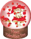 happy Valentine's day snow globe