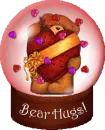 valentine bear hugs snow globe