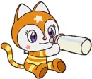 baby kitty drinking bottle of milk