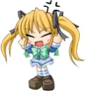 angry blonde anime girl