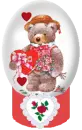 valentine bear snow globe