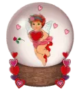 cupid snow globe