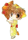 kimono glitter cat girl