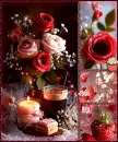 Coffee, Cakes, Roses & Romance Valentine's Day Collage Background - Style 2