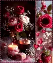 Coffee, Cake, Roses & Romance Valentine's Day Collage Background - Style 3