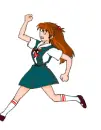 running anime girl