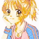 anime girl golden glitter
