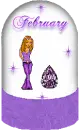 February doll snow globe