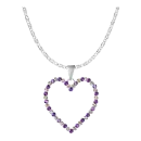 amethyst diamond heart necklace