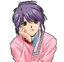 purple anime boy