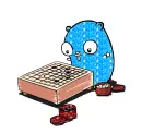 Gopher playing Go or Baduk