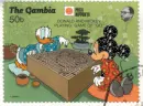 Real Stamp of Mickey Mouse playing Go