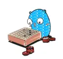 Gopher playing Go or Baduk [small]