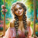 Pretty girl on swing