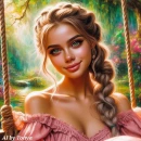 Pretty girl on swing #2