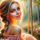 Pretty girl on swing #3