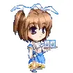 anime girl walk and pose
