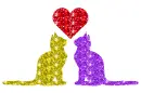 two cats and heart