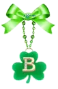 B for Belle and Bren shamrock keychain